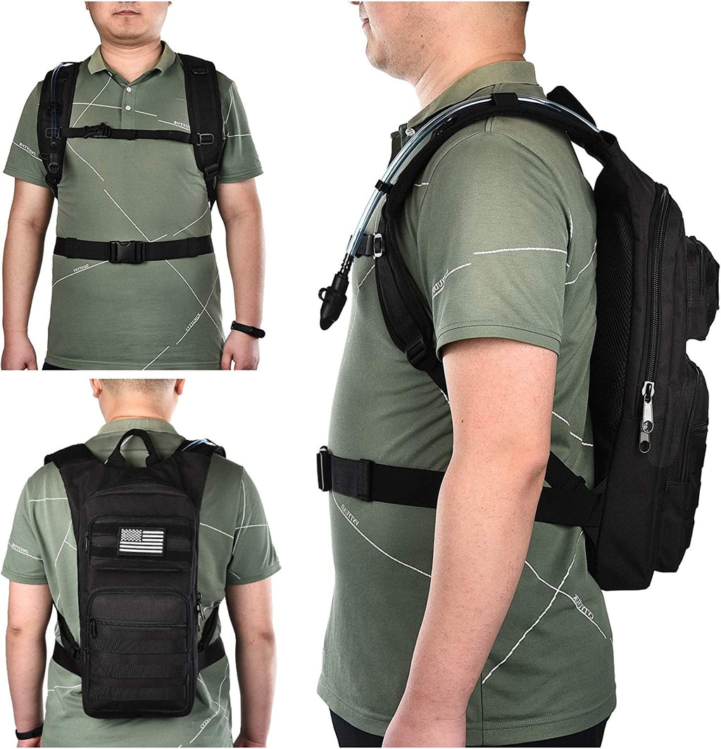 Brightify 17L Hydration Backpack with 3L TPU Water Bladder, Camel Backpack Hydration Pack for Hiking Hunting Climbing Cycling Biking Running, Molle Compatible Water Backpack for Men Women, Black - Choice 468