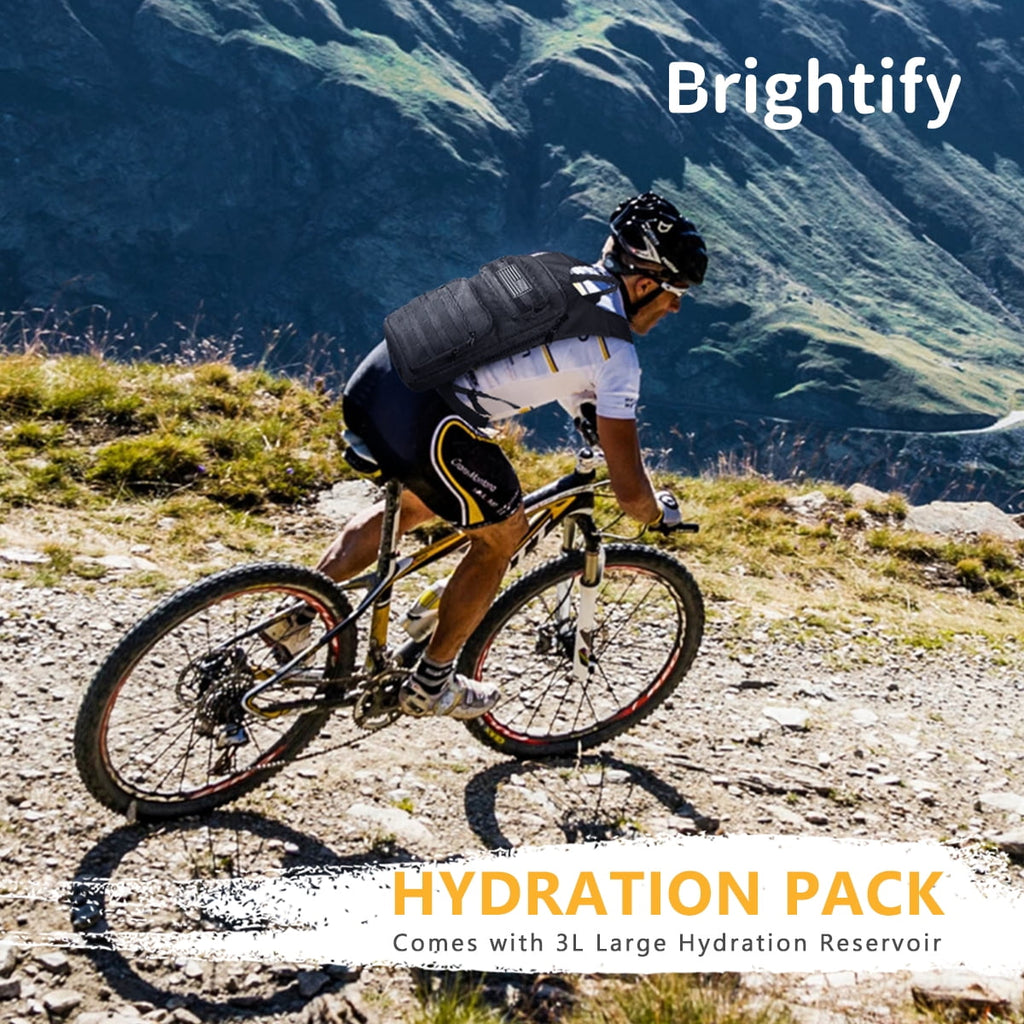 Brightify 17L Hydration Backpack with 3L TPU Water Bladder, Camel Backpack Hydration Pack for Hiking Hunting Climbing Cycling Biking Running, Molle Compatible Water Backpack for Men Women, Black - Choice 468