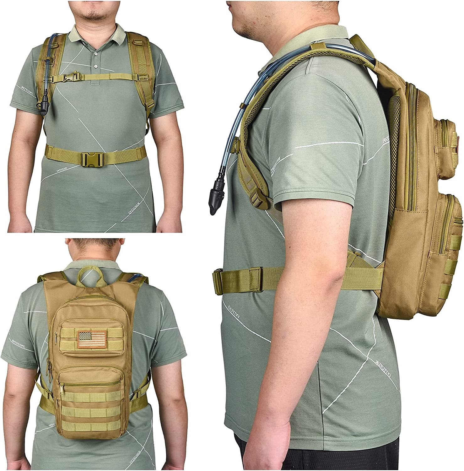 Brightify 17L Hydration Backpack with 3L TPU Water Bladder, Camel Backpack Hydration Pack for Hiking Hunting Climbing Cycling Biking Running, Molle Compatible Water Backpack for Men Women, Black - Choice 468