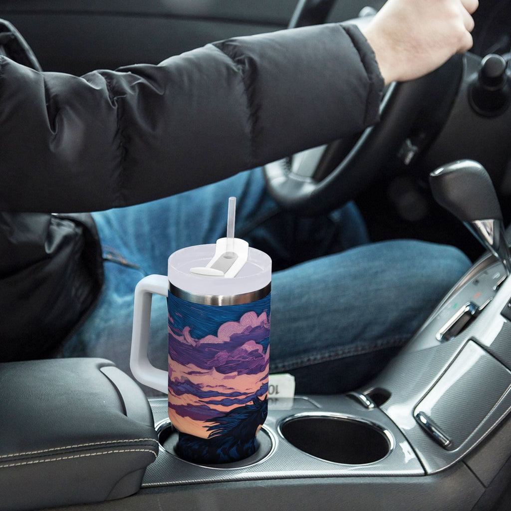 40 oz Insulated Stainless Steel Tumbler Double Wall Stainless Steel Tumbler with 2-Way Drinking Wild Horses Running - Choice 111