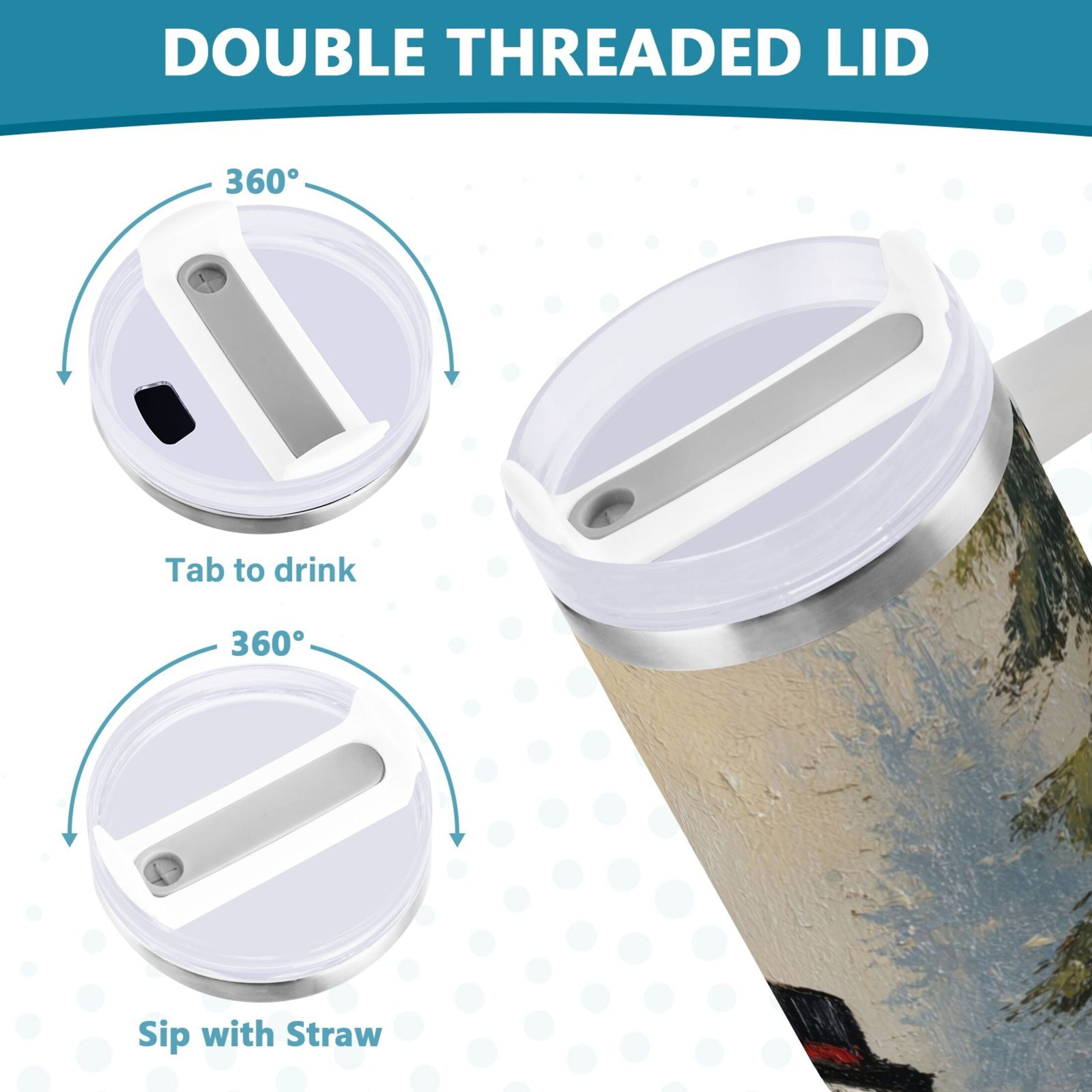 40 oz Insulated Stainless Steel Tumbler Double Wall Stainless Steel Tumbler with 2-Way Drinking Moody Snowman Couple - Choice 515