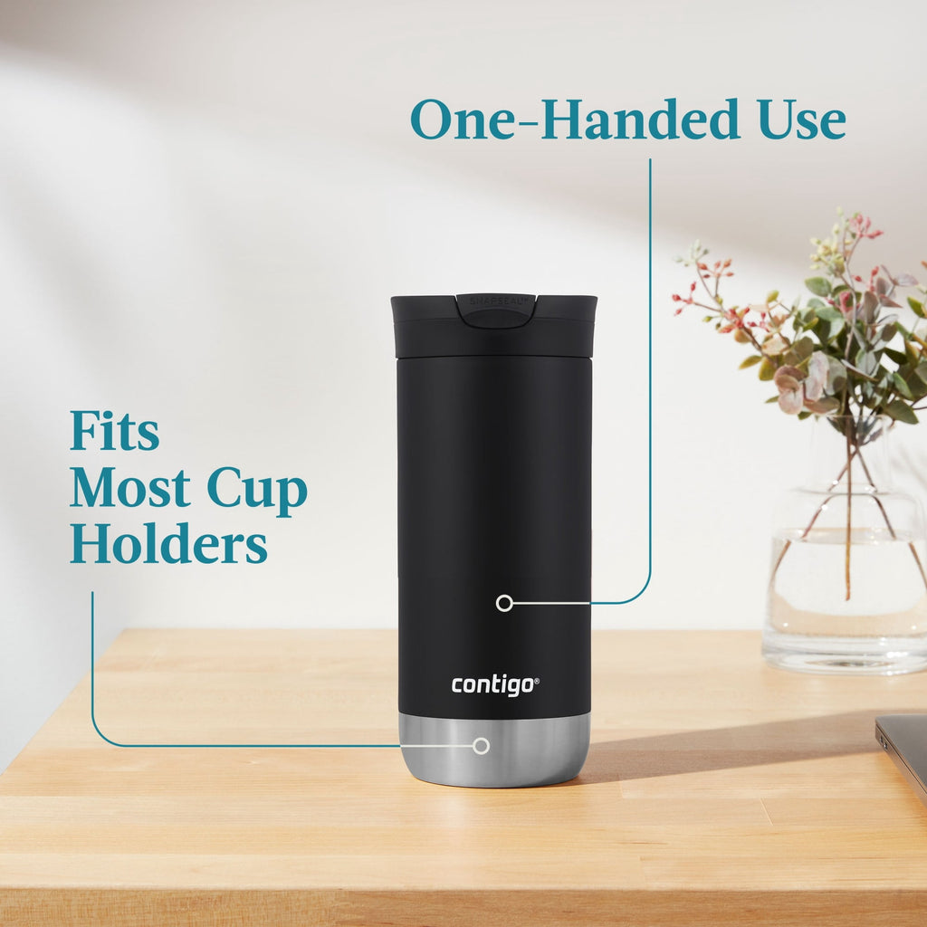 Contigo 16 oz. Huron 2.0 SnapSeal Stainless Steel Travel Mug - Licorice - Choice 314