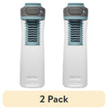 (2 pack) Contigo Clybourn Plastic FreeFlow Filter Water Bottle with AUTOSEAL Lid 24 oz., Salt, with Replacable Filter - Choice 758