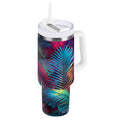 30 oz Insulated Stainless Steel Tumbler Double Wall Stainless Steel Tumbler with 2-Way Drinking Vibrant and Shimmering Jungle - Choice 125