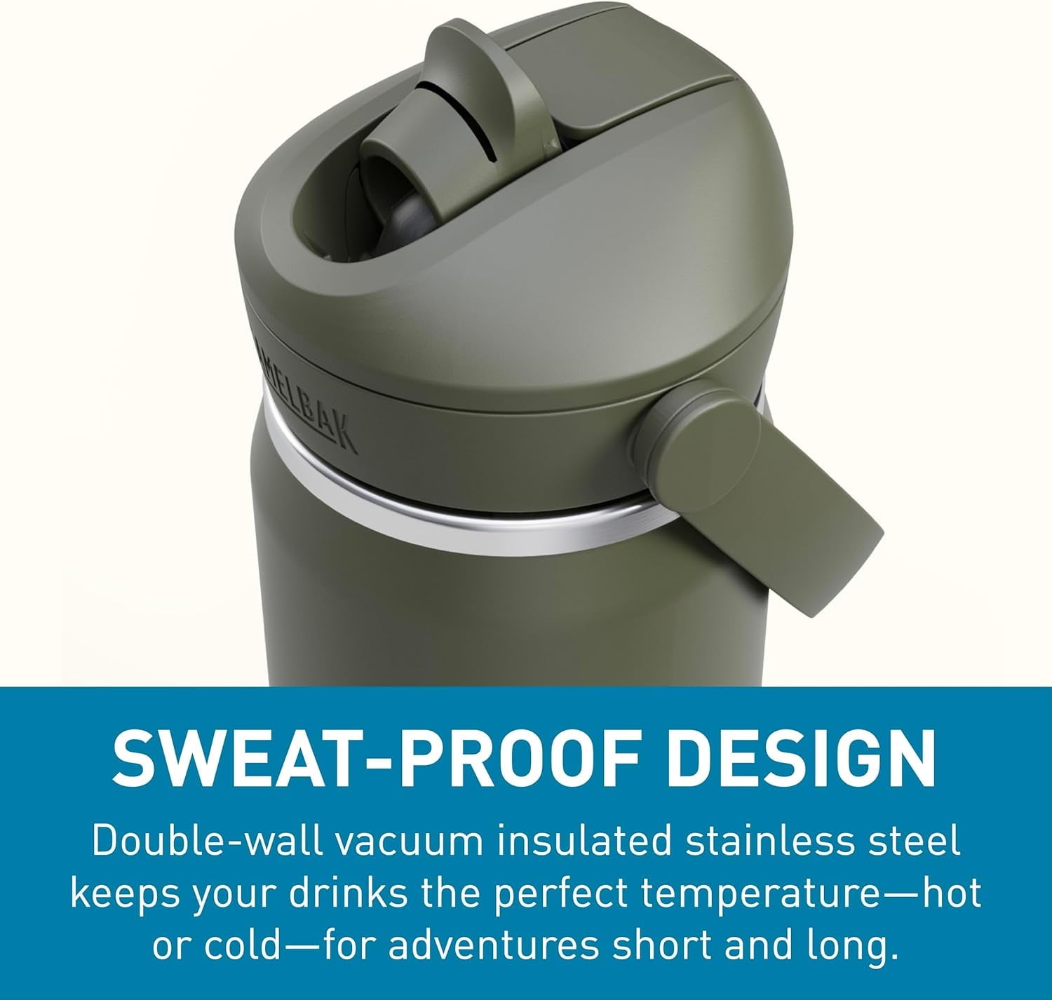 CamelBak Thrive™ Flip Straw Insulated Stainless Steel Water Bottle, 20oz, Moss - Choice 259