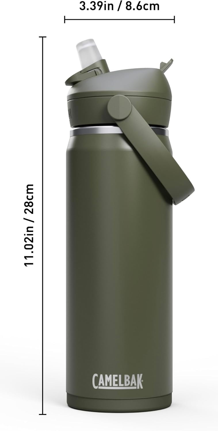 CamelBak Thrive™ Flip Straw Insulated Stainless Steel Water Bottle, 20oz, Moss - Choice 259