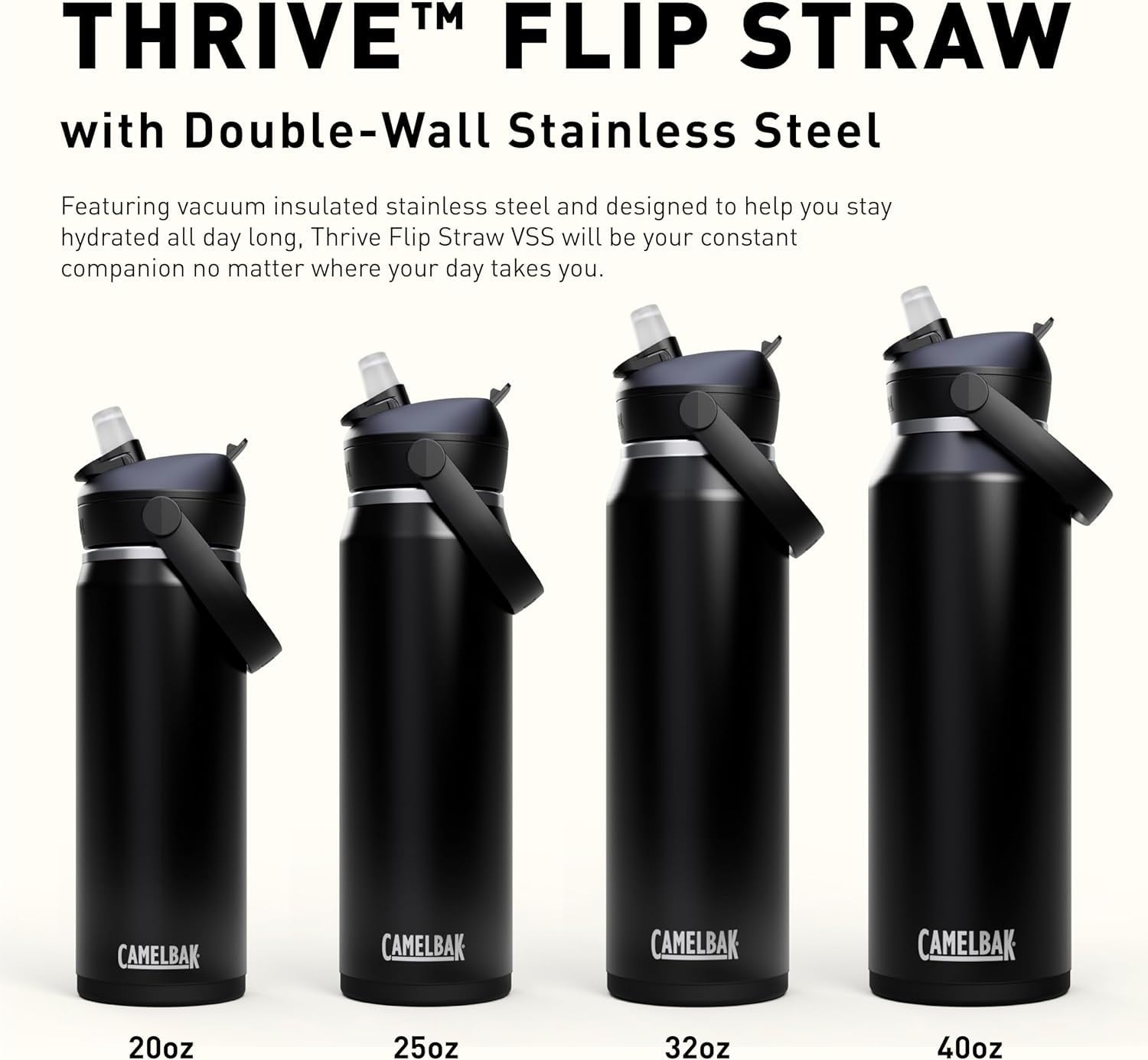 CamelBak Thrive™ Flip Straw Insulated Stainless Steel Water Bottle, 20oz, Moss - Choice 259