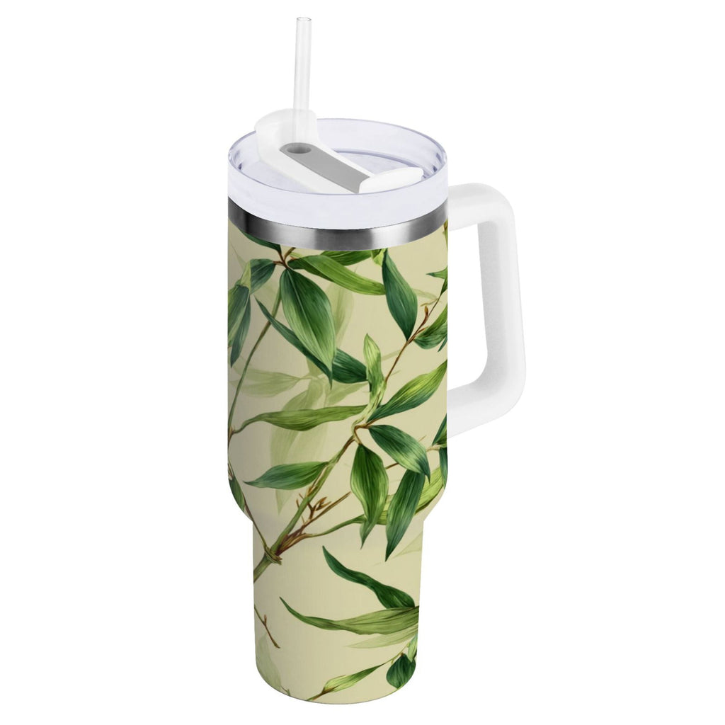 30 oz Insulated Stainless Steel Tumbler Double Wall Stainless Steel Tumbler with 2-Way Drinking Bamboo Pattern - Choice 678