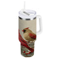 30 oz Insulated Stainless Steel Tumbler Double Wall Stainless Steel Tumbler with 2-Way Drinking Bird and Snow-covered Trees - Choice 144
