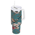 30 oz Insulated Stainless Steel Tumbler Double Wall Stainless Steel Tumbler with 2-Way Drinking Birds and Cherry Pattern - Choice 339