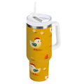 30 oz Insulated Stainless Steel Tumbler Double Wall Stainless Steel Tumbler with 2-Way Drinking Cartoon Chickens Pattern - Choice 169