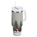 30 oz Insulated Stainless Steel Tumbler Double Wall Stainless Steel Tumbler with 2-Way Drinking Christmas Deer and Snowmen - Choice 605