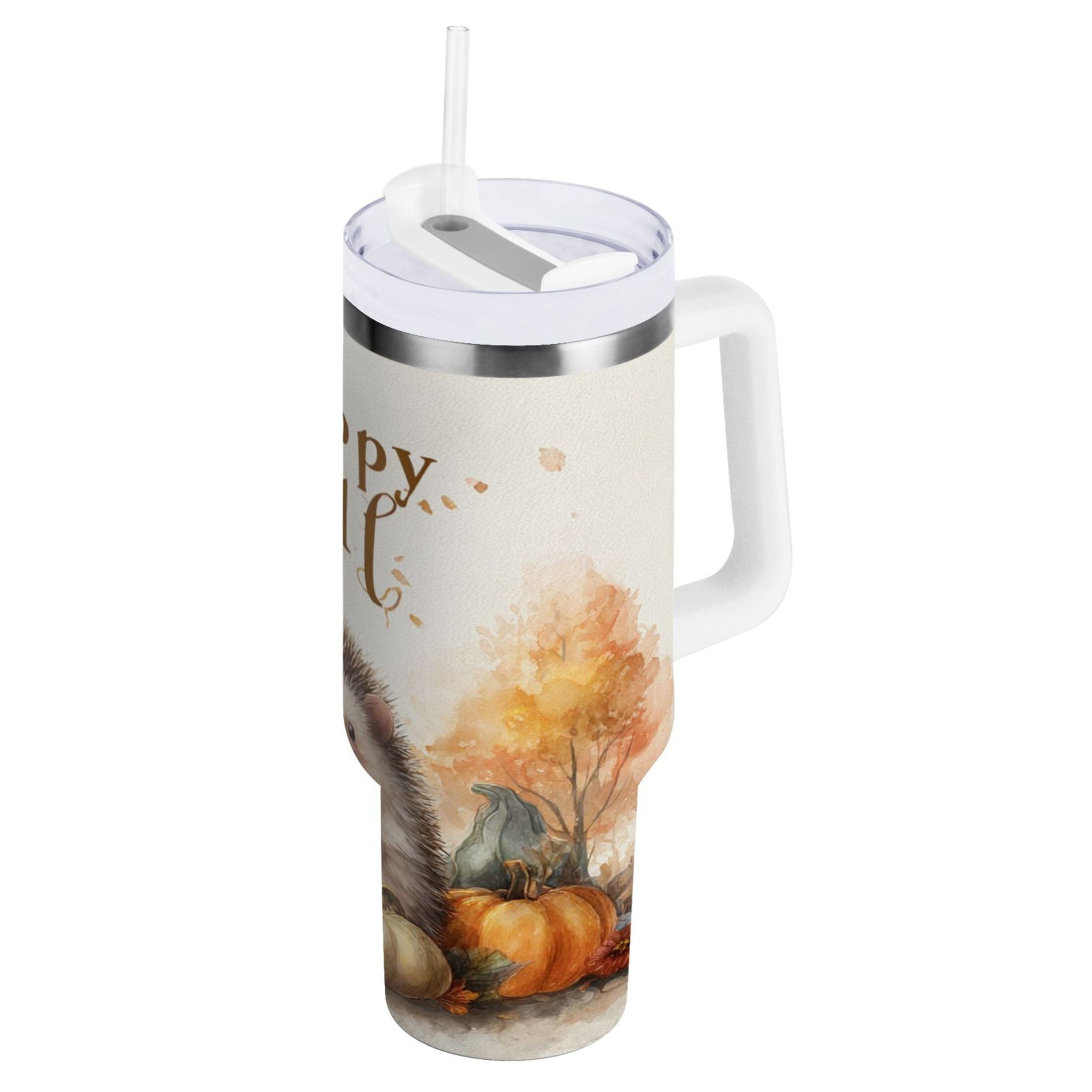 30 oz Insulated Stainless Steel Tumbler Double Wall Stainless Steel Tumbler with 2-Way Drinking Cute Little Hedgehog - Choice 462