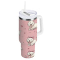 30 oz Insulated Stainless Steel Tumbler Double Wall Stainless Steel Tumbler with 2-Way Drinking Dogs Wearing Bows - Choice 129
