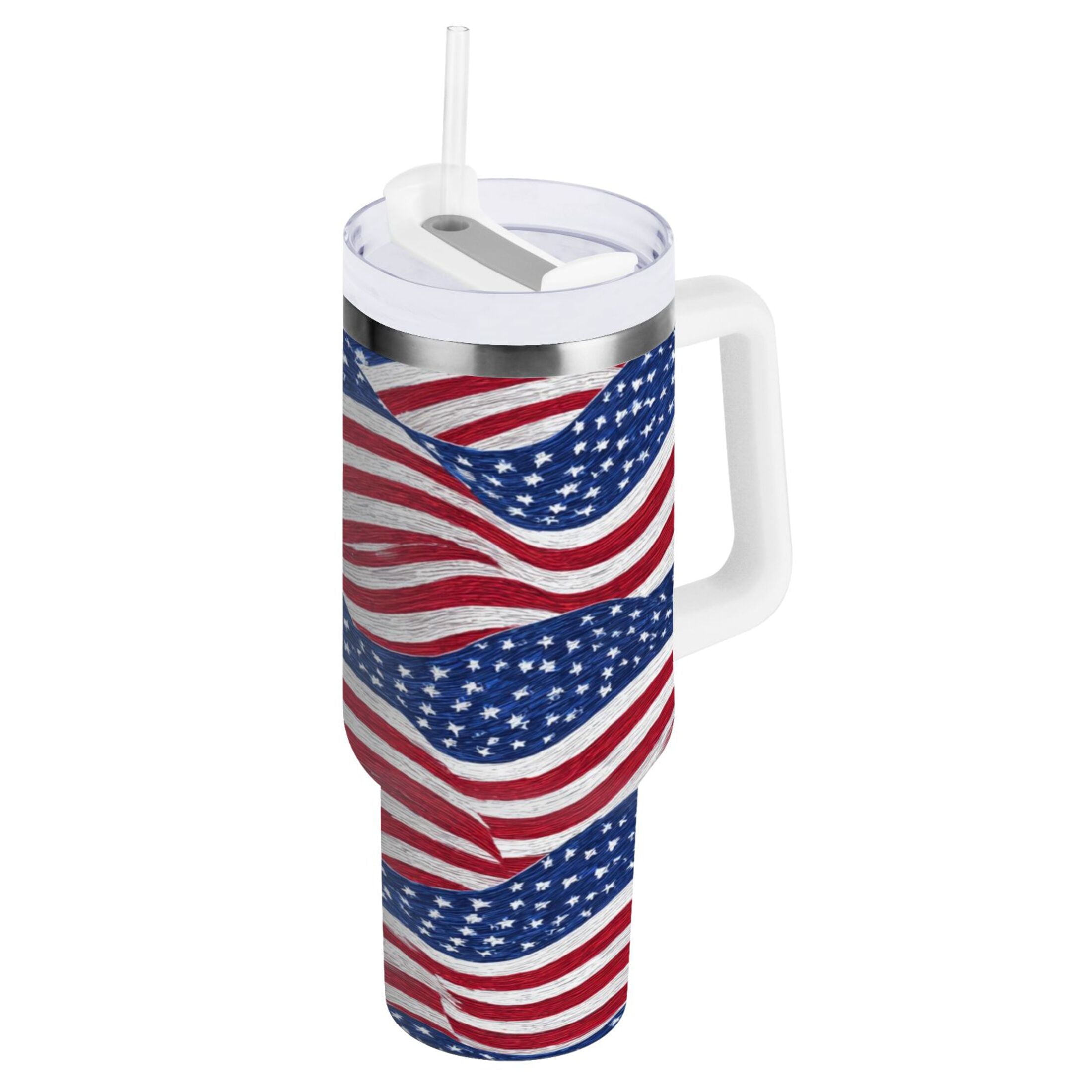30 oz Insulated Stainless Steel Tumbler Double Wall Stainless Steel Tumbler with 2-Way Drinking Flags Wave Pattern - Choice 222