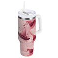 30 oz Insulated Stainless Steel Tumbler Double Wall Stainless Steel Tumbler with 2-Way Drinking Hats with Delicate Bows - Choice 476