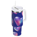 30 oz Insulated Stainless Steel Tumbler Double Wall Stainless Steel Tumbler with 2-Way Drinking Pink-purple Hearts - Choice 367