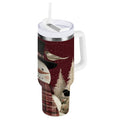 30 oz Insulated Stainless Steel Tumbler Double Wall Stainless Steel Tumbler with 2-Way Drinking Snowman and Birds - Choice 911