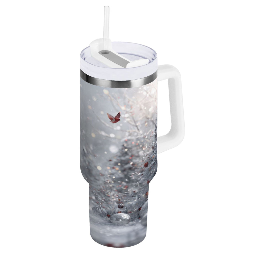 30 oz Insulated Stainless Steel Tumbler Double Wall Stainless Steel Tumbler with 2-Way Drinking Snowy Winter Landscape - Choice 292