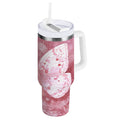 30 oz Insulated Stainless Steel Tumbler Double Wall Stainless Steel Tumbler with 2-Way Drinking Soft Pink Butterfly - Choice 928
