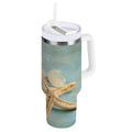 30 oz Insulated Stainless Steel Tumbler Double Wall Stainless Steel Tumbler with 2-Way Drinking Starfish with Flowers - Choice 876
