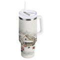 30 oz Insulated Stainless Steel Tumbler Double Wall Stainless Steel Tumbler with 2-Way Drinking Truck with Christmas Decorations - Choice 538