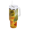 30 oz Insulated Stainless Steel Tumbler Double Wall Stainless Steel Tumbler with 2-Way Drinking Various Shades Autumn Leaves - Choice 766