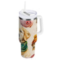 30 oz Insulated Stainless Steel Tumbler Double Wall Stainless Steel Tumbler with 2-Way Drinking Watercolor Animals Pattern - Choice 319