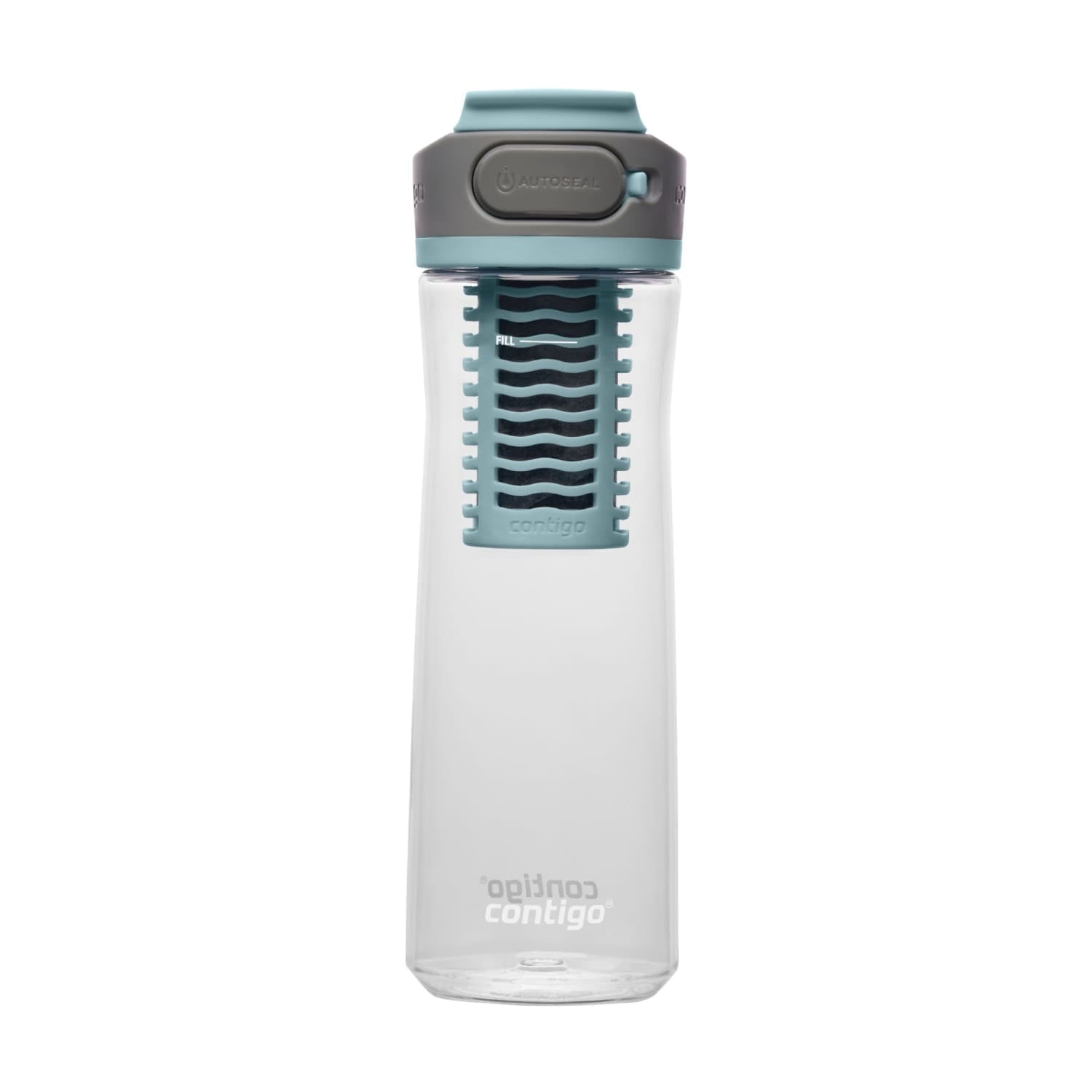 (2 pack) Contigo Clybourn Plastic FreeFlow Filter Water Bottle with AUTOSEAL Lid 24 oz., Salt, with Replacable Filter - Choice 758