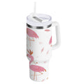 40 oz Insulated Stainless Steel Tumbler Double Wall Stainless Steel Tumbler with 2-Way Drinking Cute Pink Flamingo Pattern - Choice 828