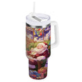 40 oz Insulated Stainless Steel Tumbler Double Wall Stainless Steel Tumbler with 2-Way Drinking Festive Christmas Scene - Choice 531