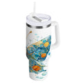 40 oz Insulated Stainless Steel Tumbler Double Wall Stainless Steel Tumbler with 2-Way Drinking Intricately Butterfly - Choice 662