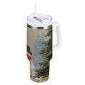 40 oz Insulated Stainless Steel Tumbler Double Wall Stainless Steel Tumbler with 2-Way Drinking Moody Snowman Couple - Choice 515