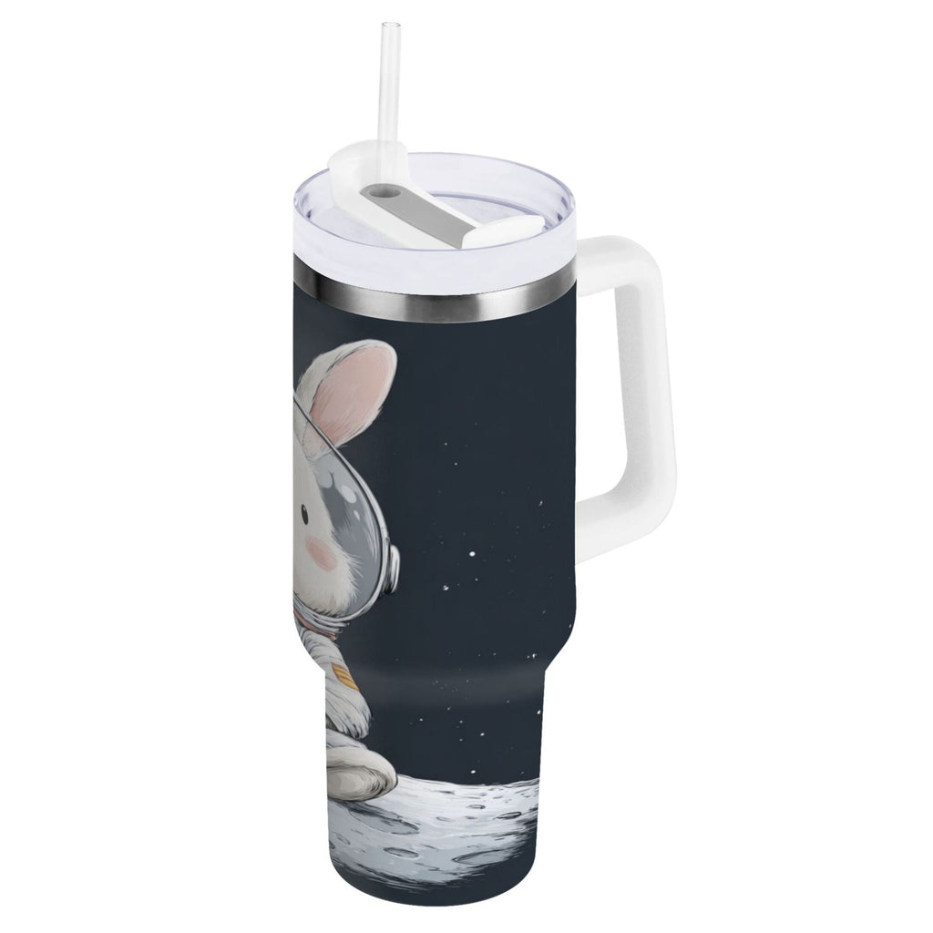 40 oz Insulated Stainless Steel Tumbler Double Wall Stainless Steel Tumbler with 2-Way Drinking Rabbit in A Space - Choice 753