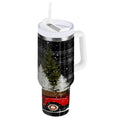 40 oz Insulated Stainless Steel Tumbler Double Wall Stainless Steel Tumbler with 2-Way Drinking Red Truck with Christmas Tree - Choice 687