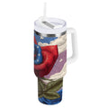 40 oz Insulated Stainless Steel Tumbler Double Wall Stainless Steel Tumbler with 2-Way Drinking Roses and Clouds - Choice 137