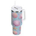 40 oz Insulated Stainless Steel Tumbler Double Wall Stainless Steel Tumbler with 2-Way Drinking Seashells and Pearls Pattern - Choice 178