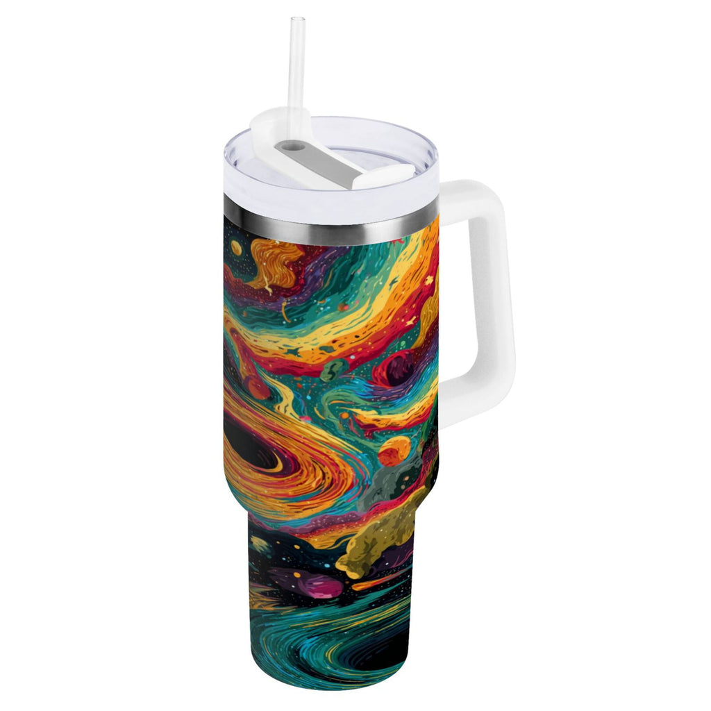 40 oz Insulated Stainless Steel Tumbler Double Wall Stainless Steel Tumbler with 2-Way Drinking Swirling Galaxy - Choice 898