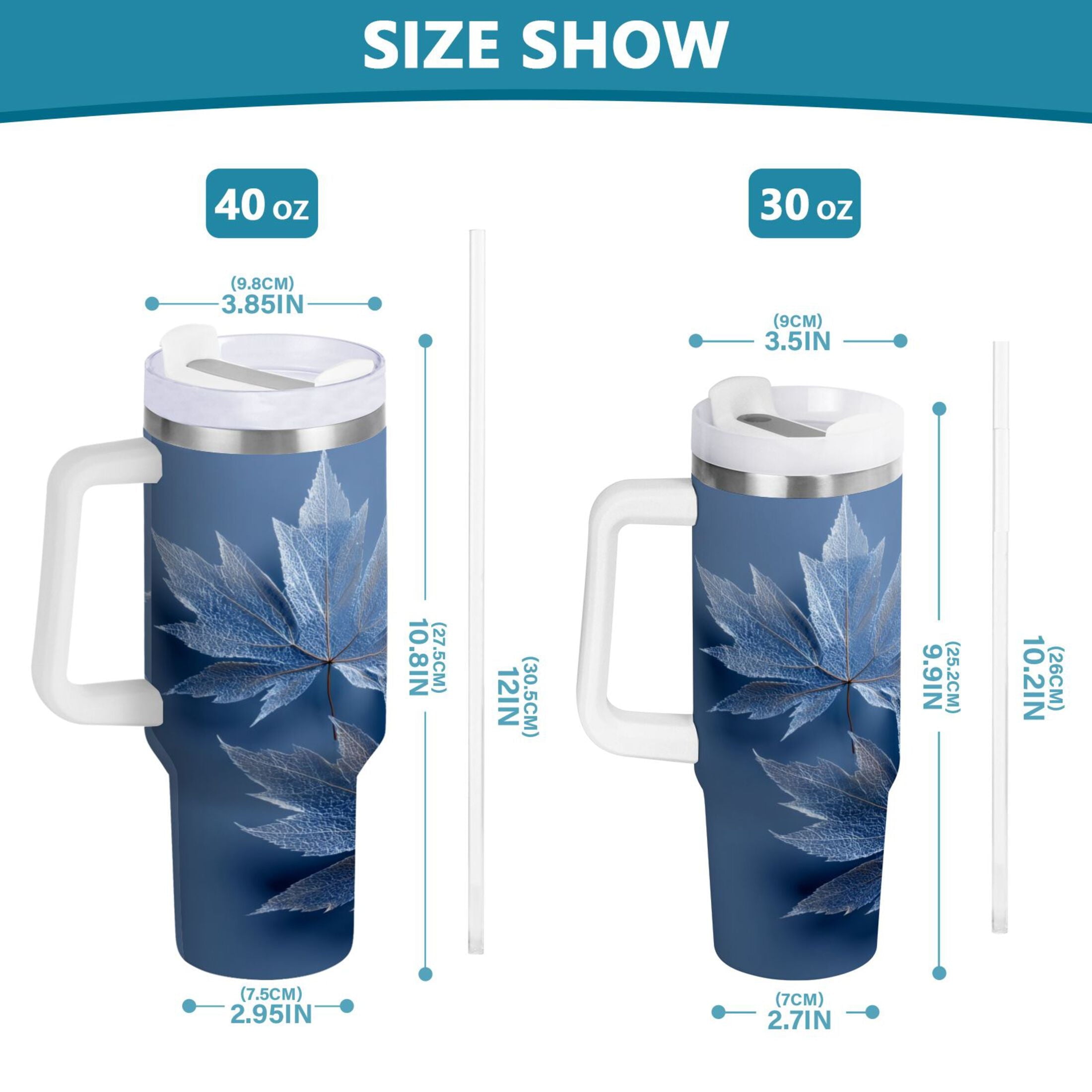 30 oz Insulated Stainless Steel Tumbler Double Wall Stainless Steel Tumbler with 2-Way Drinking Glass Mapleleaves - Choice 981