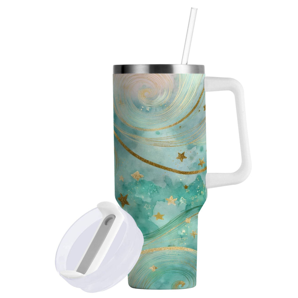 30 oz Insulated Stainless Steel Tumbler Double Wall Stainless Steel Tumbler with 2-Way Drinking Beautiful Swirling Lines - Choice 279