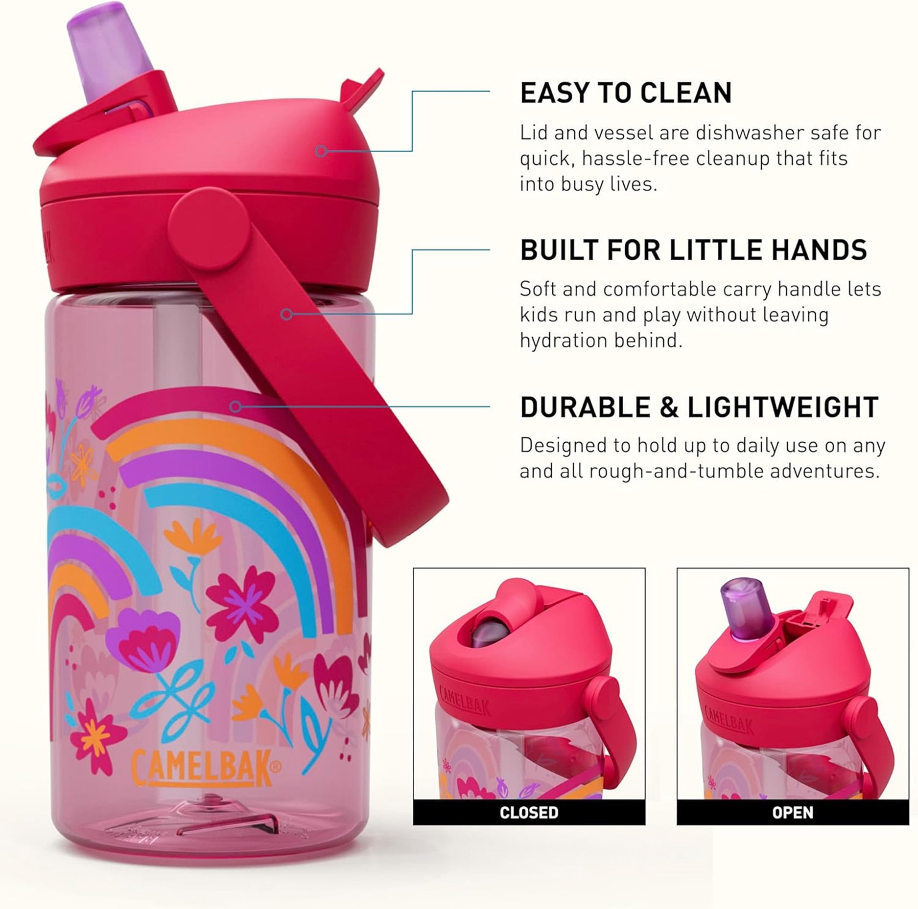 Camelbak Thrive™ Flip Straw Kids 14oz Bottle, Friendly Forest - Choice 996