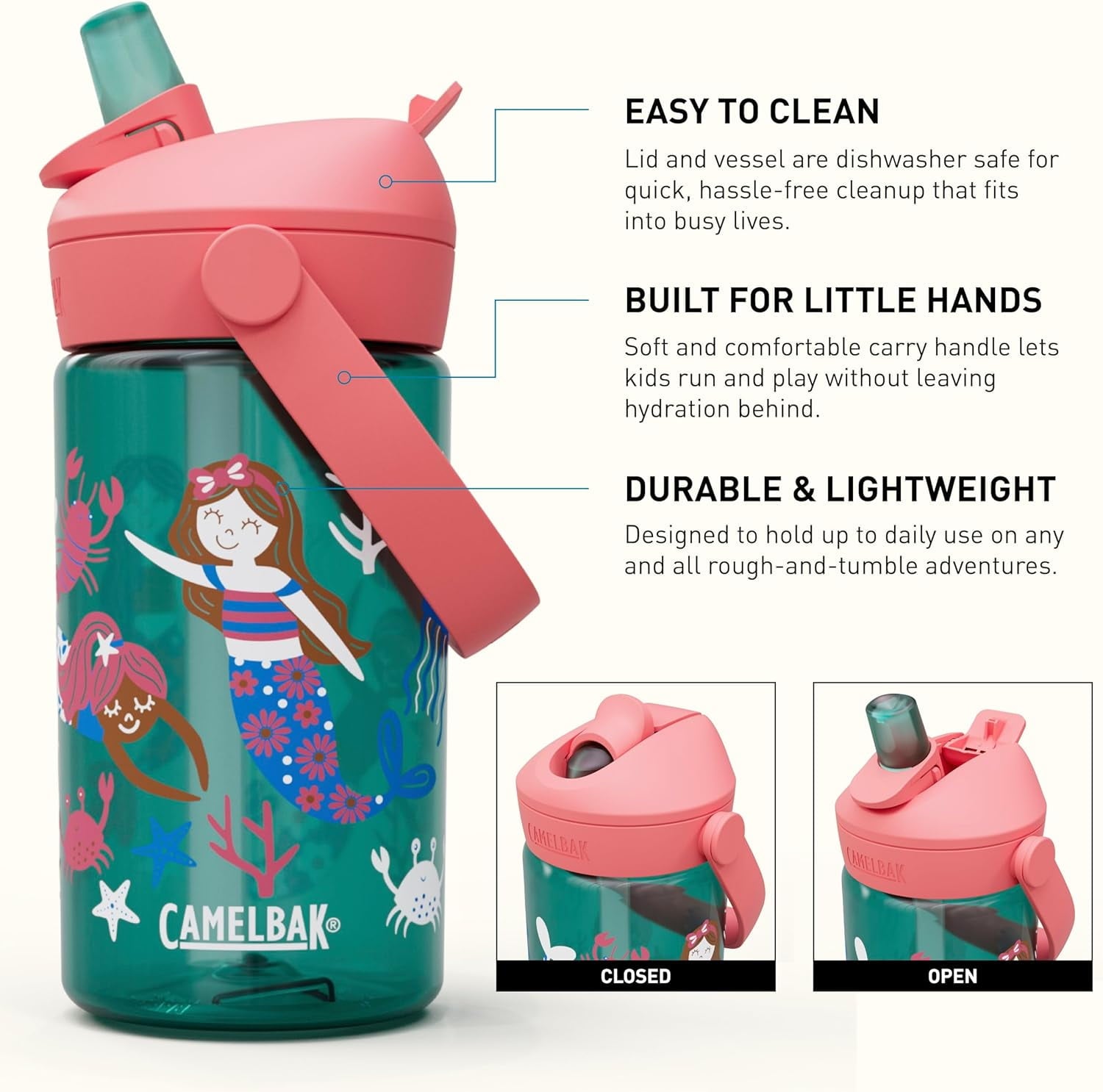 Camelbak Thrive™ Flip Straw Kids 14oz Bottle, Friendly Forest - Choice 996