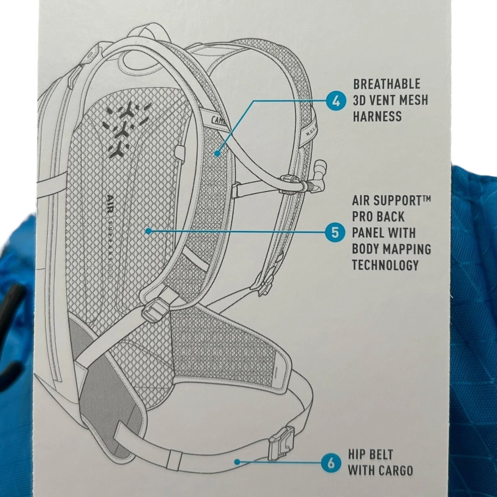 CAMELBAK M.U.L.E Pro 14L Bike Hydration Backpack 100 oz, Ibiza Blue/Orange - Choice 526
