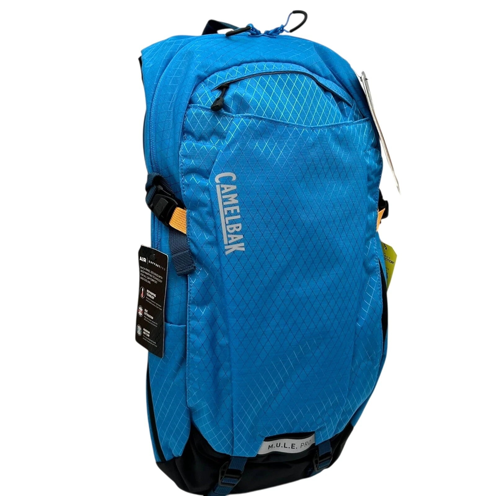 CAMELBAK M.U.L.E Pro 14L Bike Hydration Backpack 100 oz, Ibiza Blue/Orange - Choice 526