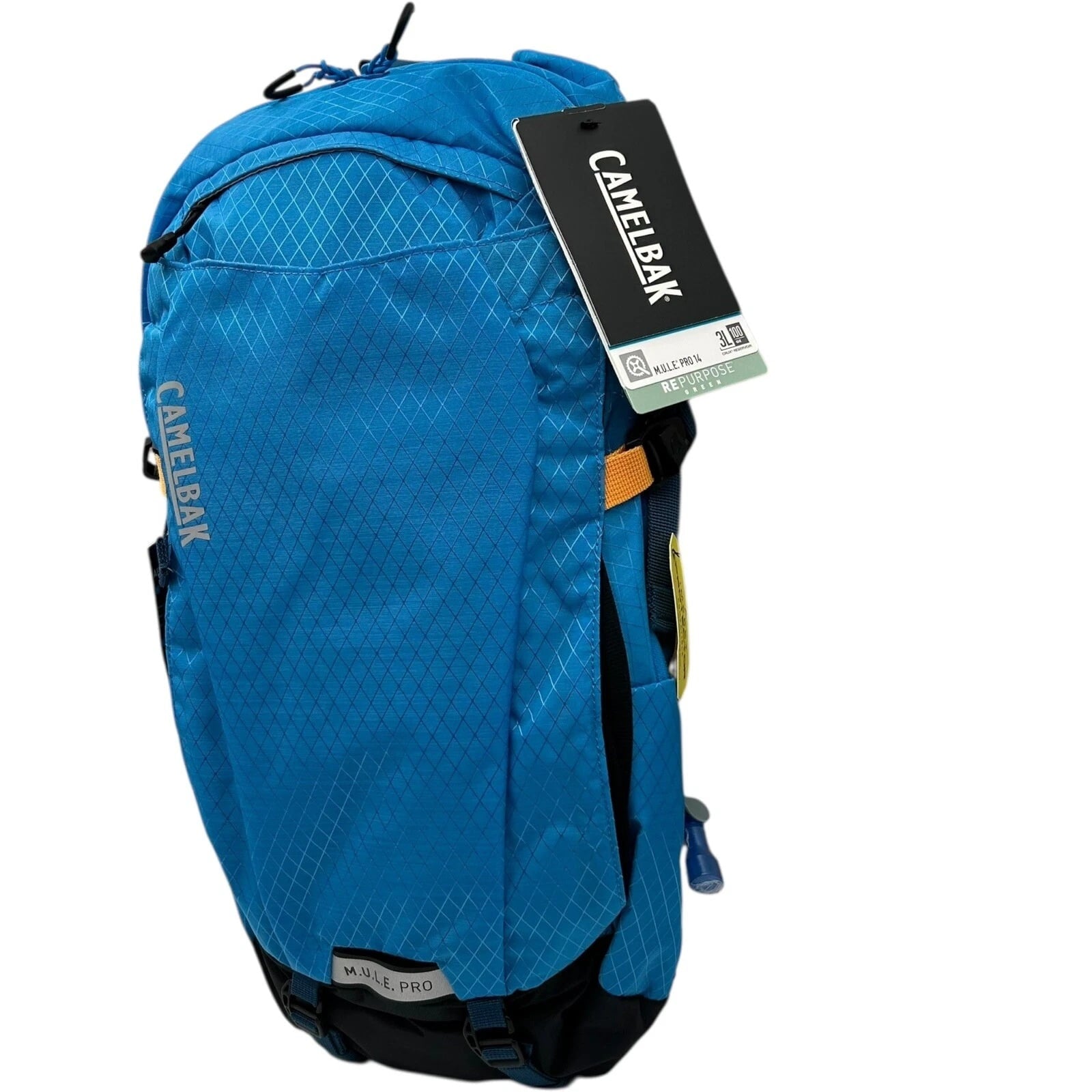 CAMELBAK M.U.L.E Pro 14L Bike Hydration Backpack 100 oz, Ibiza Blue/Orange - Choice 526