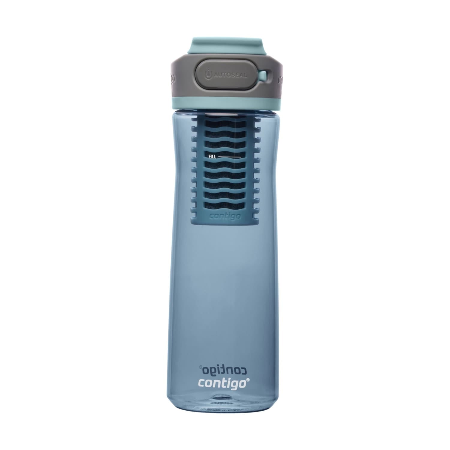 (2 pack) Contigo Clybourn Plastic FreeFlow Filter Water Bottle with AUTOSEAL Lid 24 oz., Dark Ice, with Replacable Filter - Choice 244