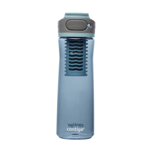 (2 pack) Contigo Clybourn Plastic FreeFlow Filter Water Bottle with AUTOSEAL Lid 24 oz., Dark Ice, with Replacable Filter - Choice 244