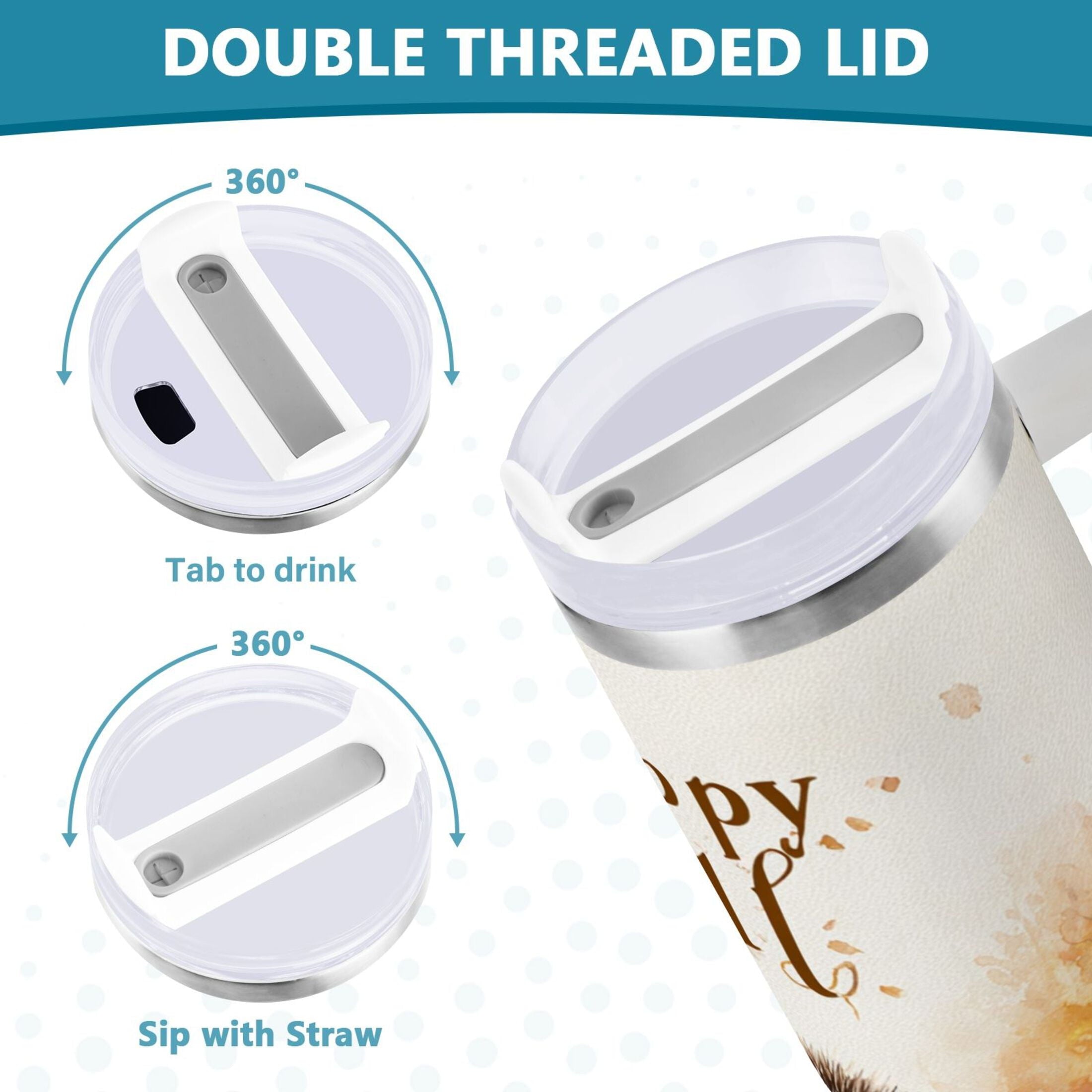 30 oz Insulated Stainless Steel Tumbler Double Wall Stainless Steel Tumbler with 2-Way Drinking Cute Little Hedgehog - Choice 462