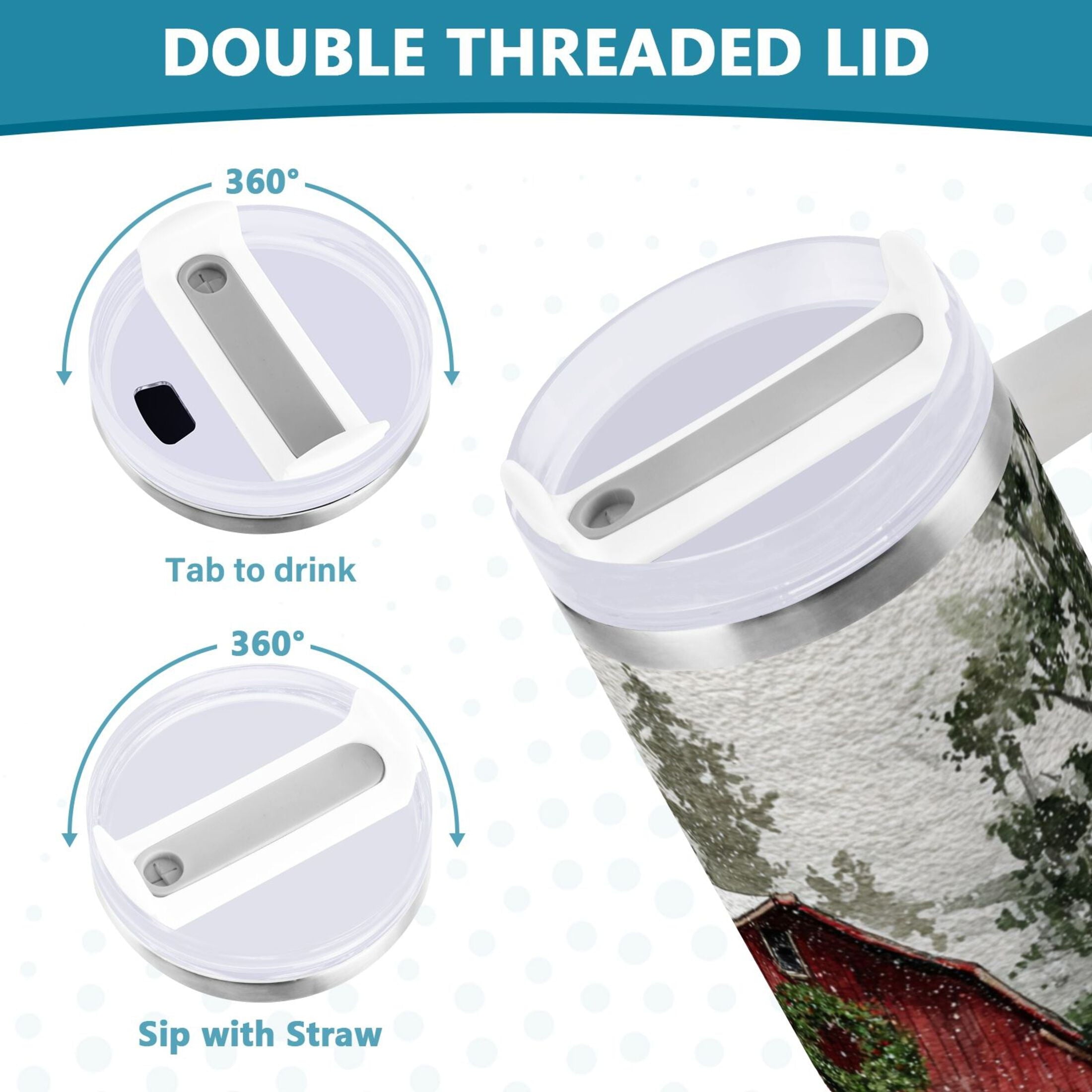 30 oz Insulated Stainless Steel Tumbler Double Wall Stainless Steel Tumbler with 2-Way Drinking Old Red Barn - Choice 543