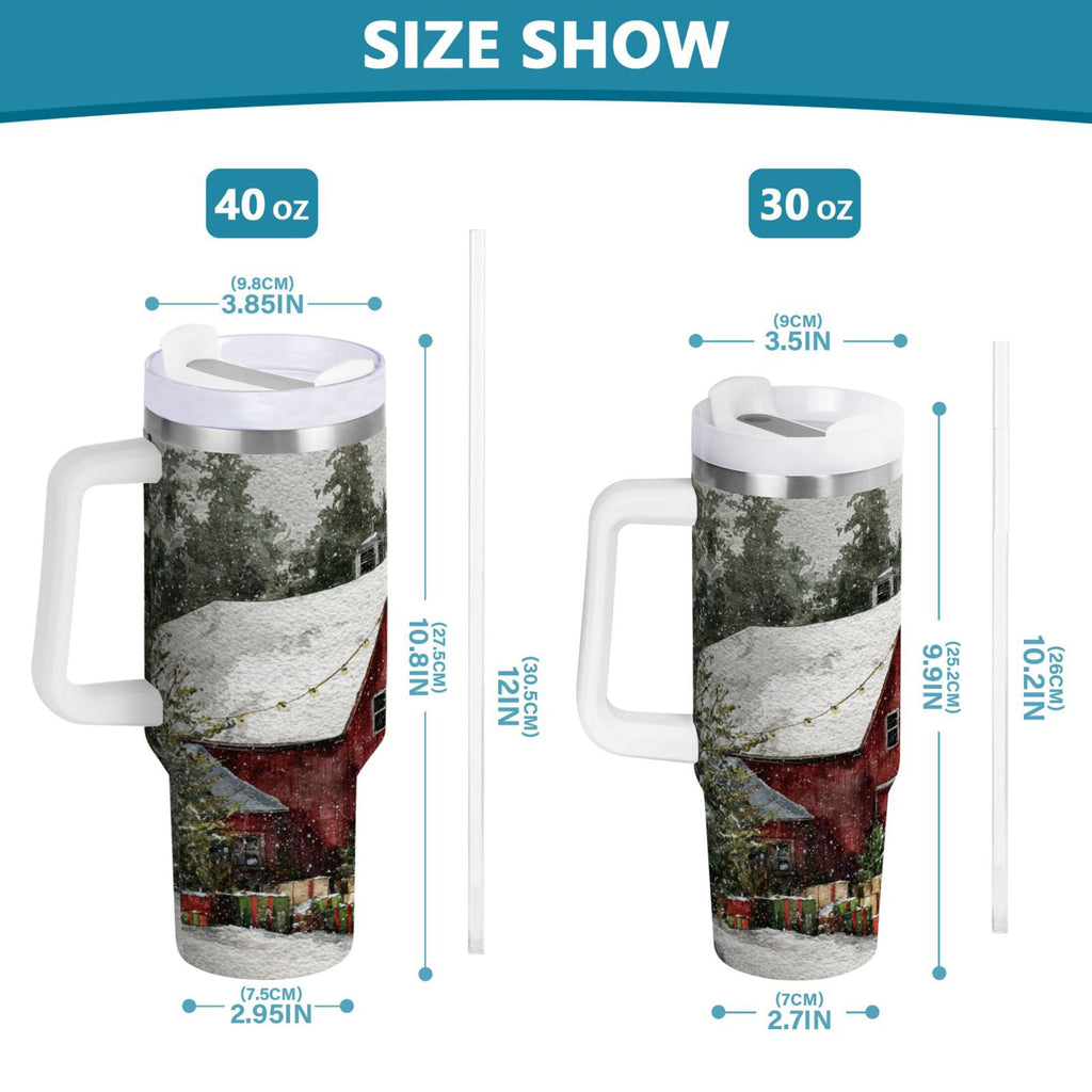 30 oz Insulated Stainless Steel Tumbler Double Wall Stainless Steel Tumbler with 2-Way Drinking Old Red Barn - Choice 543